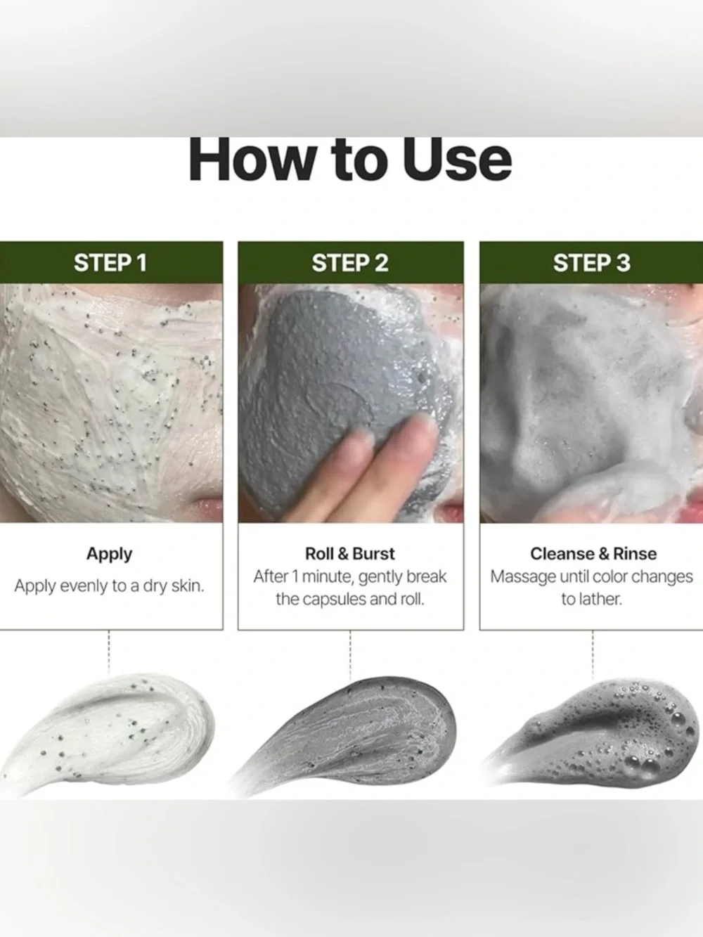 Korean Skincare P.CALM Holy Basil Green Capsule Pack to Foam Cleanser